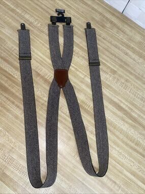 New Unworn Dante Suspenders Black Ran Tweed